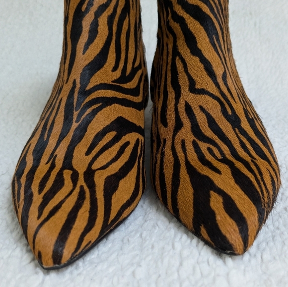 MANGO Leopard Print Pointed Toe ankle Boots 37 - Picture 4 of 7